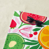 Tropisch fruit Monogram Waterverf Zomerpatroon Strandlaken (In situ)