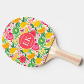 Tropisch fruit Monogram Waterverf Zomerpatroon Tafeltennisbatje (Zijkant)