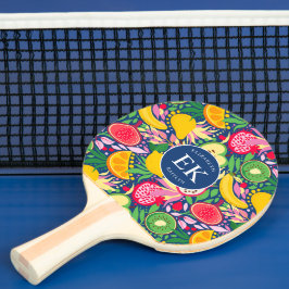 Tropisch fruit Monogram Waterverf Zomerpatroon Tafeltennisbatje