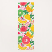 Tropisch fruit Monogram Waterverf Zomerpatroon Yogamat (Voorkant)