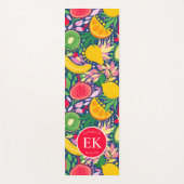 Tropisch fruit Monogram Waterverf Zomerpatroon Yogamat (Voorkant)