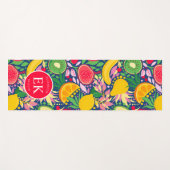Tropisch fruit Monogram Waterverf Zomerpatroon Yogamat (Voorkant (horizontaal))