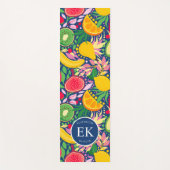 Tropisch fruit Monogram Waterverf Zomerpatroon Yogamat (Voorkant)