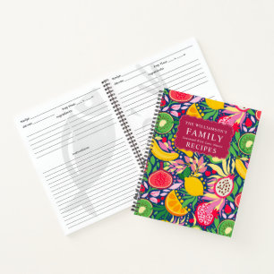 Tropisch fruit Monogram Zomer Patroon Recepten Notitieboek