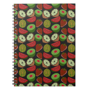 Tropisch fruit naadloos patroon kleurrijk notitieboek