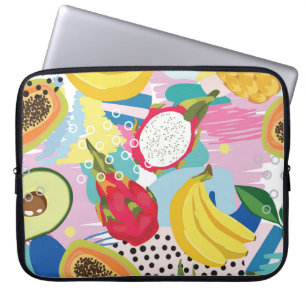 Tropisch fruit, naadloos patroon. laptop sleeve
