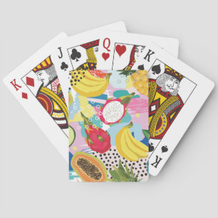 Tropisch fruit, naadloos patroon. pokerkaarten