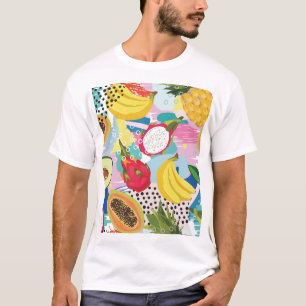 Tropisch fruit, naadloos patroon. t-shirt