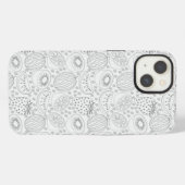 Tropisch fruit naadloos patroon zwart en wit iPhone hoesje (Achterkant horizontaal)