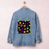 Tropisch fruit neon paradijs patroon denim jacket (Hangar)