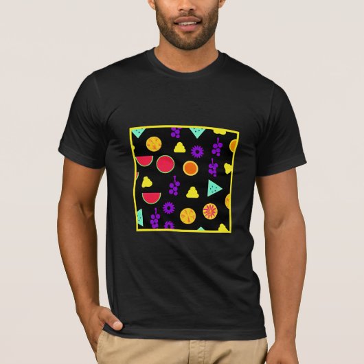 Tropisch fruit neon paradijs patroon t-shirt (Voorkant)