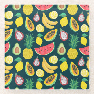 Tropisch fruit Patroon Bliss Glazen Onderzetter