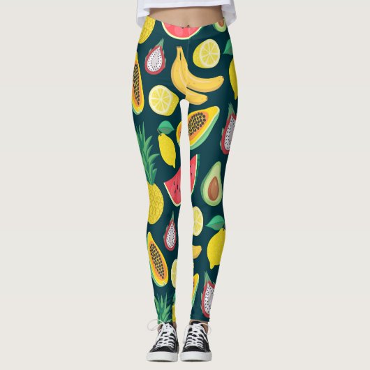 Tropisch fruit  Patroon Bliss Leggings (Voorkant)