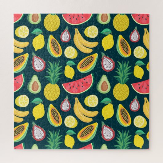 Tropisch fruit  Patroon Bliss Legpuzzel (Verticaal)