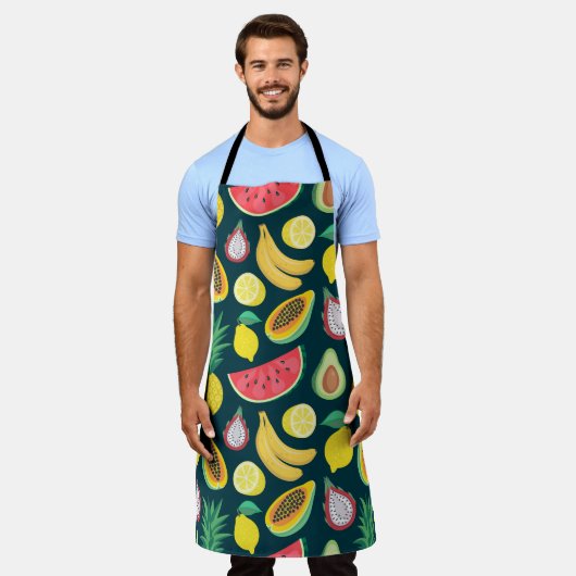 Tropisch fruit  Patroon Bliss Schort (Gedragen)