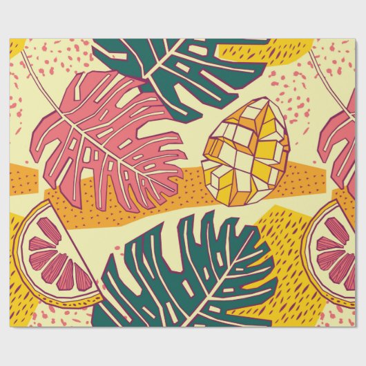 Tropisch fruit, patroonontwerp cadeaupapier (Vlak)