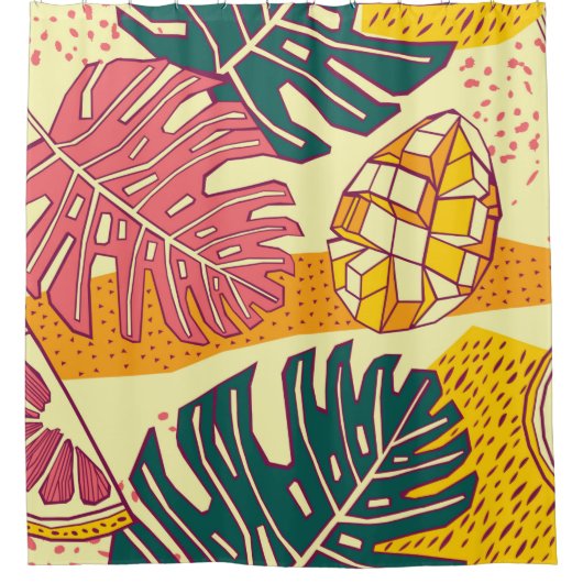 Tropisch fruit, patroonontwerp douchegordijn (Voorkant)