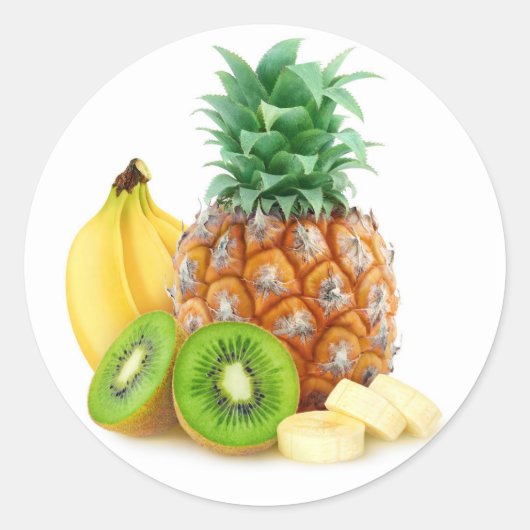 Tropisch fruit ronde sticker (Voorkant)