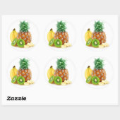 Tropisch fruit ronde sticker (Vel)