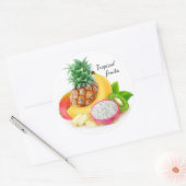 Tropisch fruit ronde sticker (Envelop)