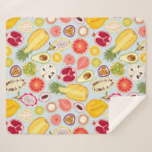 Tropisch Fruit Sherpa Blanket Deken (Voorkant (horizontaal))