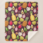 Tropisch Fruit Sherpa Blanket Sherpa Deken (Voorkant)