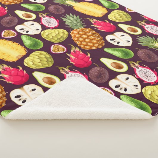 Tropisch Fruit Sherpa Blanket Sherpa Deken (3/4)