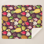 Tropisch Fruit Sherpa Blanket Sherpa Deken (Voorkant (horizontaal))