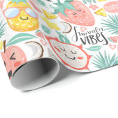 Tropisch fruit Summer Vibes Cadeaupapier (Rol Hoek)