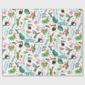 tropisch fruit & vogels cadeaupapier (Vlak)