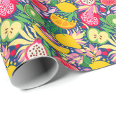 Tropisch fruit Waterverf zomerpatroon Cadeaupapier (Rol Hoek)