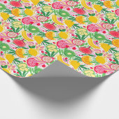 Tropisch fruit Waterverf zomerpatroon Cadeaupapier (Hoek)