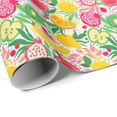 Tropisch fruit Waterverf zomerpatroon Cadeaupapier (Rol Hoek)