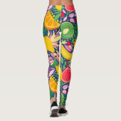 Tropisch fruit Waterverf zomerpatroon Leggings (Achterkant)