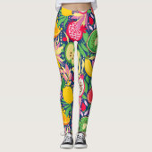 Tropisch fruit Waterverf zomerpatroon Leggings (Voorkant)