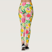 Tropisch fruit Waterverf zomerpatroon Leggings (Achterkant)