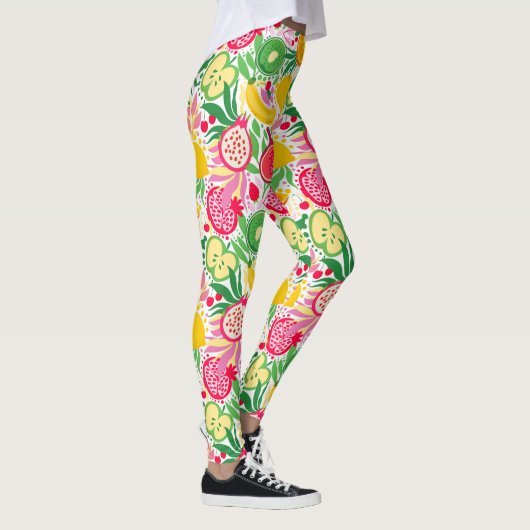 Tropisch fruit Waterverf zomerpatroon Leggings (Rechts)