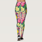 Tropisch fruit Waterverf zomerpatroon Leggings (Achterkant)