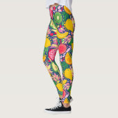 Tropisch fruit Waterverf zomerpatroon Leggings (Links)