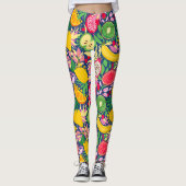 Tropisch fruit Waterverf zomerpatroon Leggings (Voorkant)