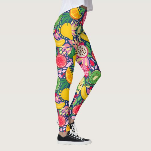 Tropisch fruit Waterverf zomerpatroon Leggings (Rechts)