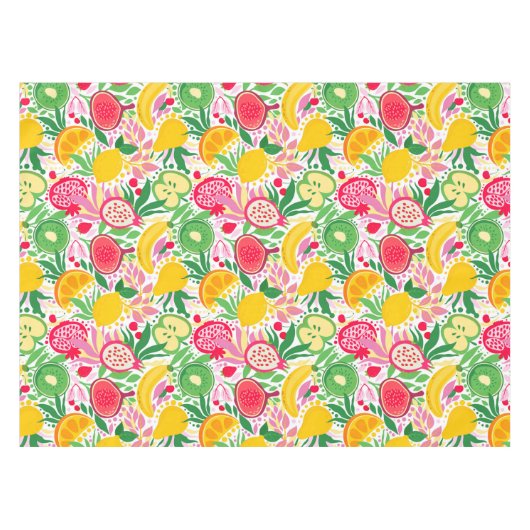 Tropisch fruit Waterverf zomerpatroon Tafelkleed (Voorkant (Horizontaal))