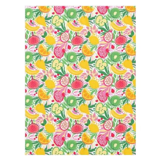 Tropisch fruit Waterverf zomerpatroon Tafelkleed (Voorkant)