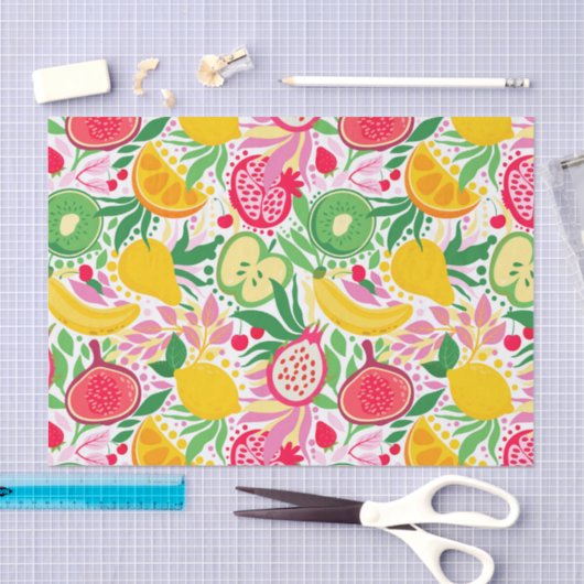Tropisch fruit Waterverf zomerpatroon Tissuepapier (Craft)