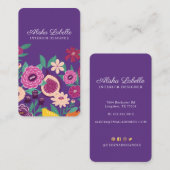 Tropisch Fruit & Wildbloemen Botanisch Violet Visitekaartje (Voorkant / Achterkant)