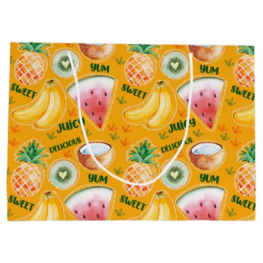 Tropisch fruitcadeautje groot cadeauzakje (Achterkant)