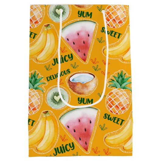 Tropisch fruitcadeautje medium cadeauzakje (Achterkant)