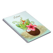 Tropisch fruiteiland Paradise Kokosbloemen Notitieboek (Rechterzijde)