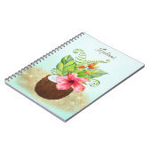 Tropisch fruiteiland Paradise Kokosbloemen Notitieboek (Linkerzijde)