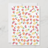 Tropisch fruitig Roze Verjaardag Uitnodiging (Achterkant)